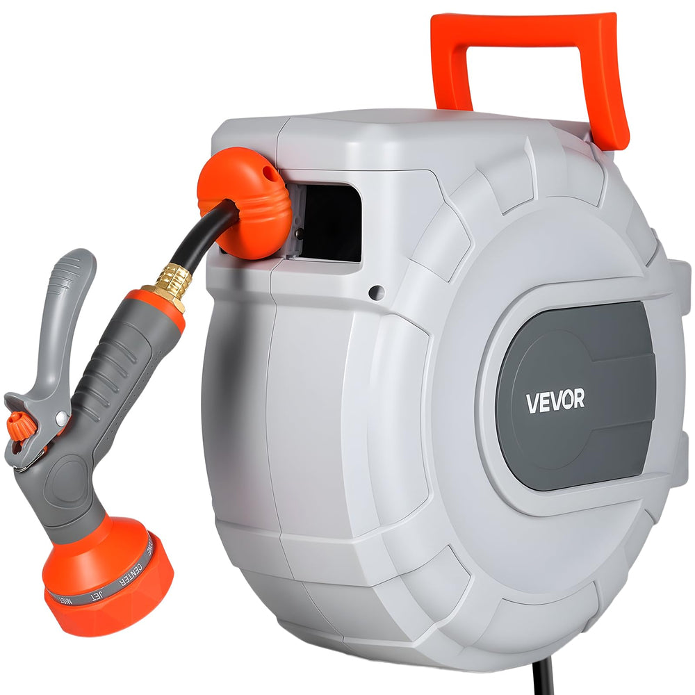 VEVOR reel in backyard lifestyle scene illustrating neat, organized yard