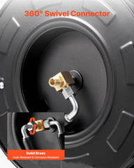 VEVOR reel with 60ft hose extended for fast cleaning reach and tangle-free use