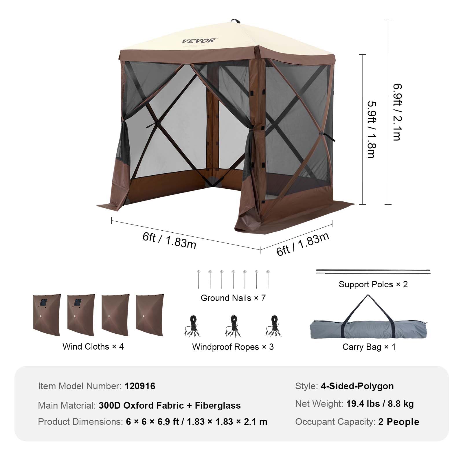 VEVOR riverside camping setup showing portable shelter and campsite protection benefit