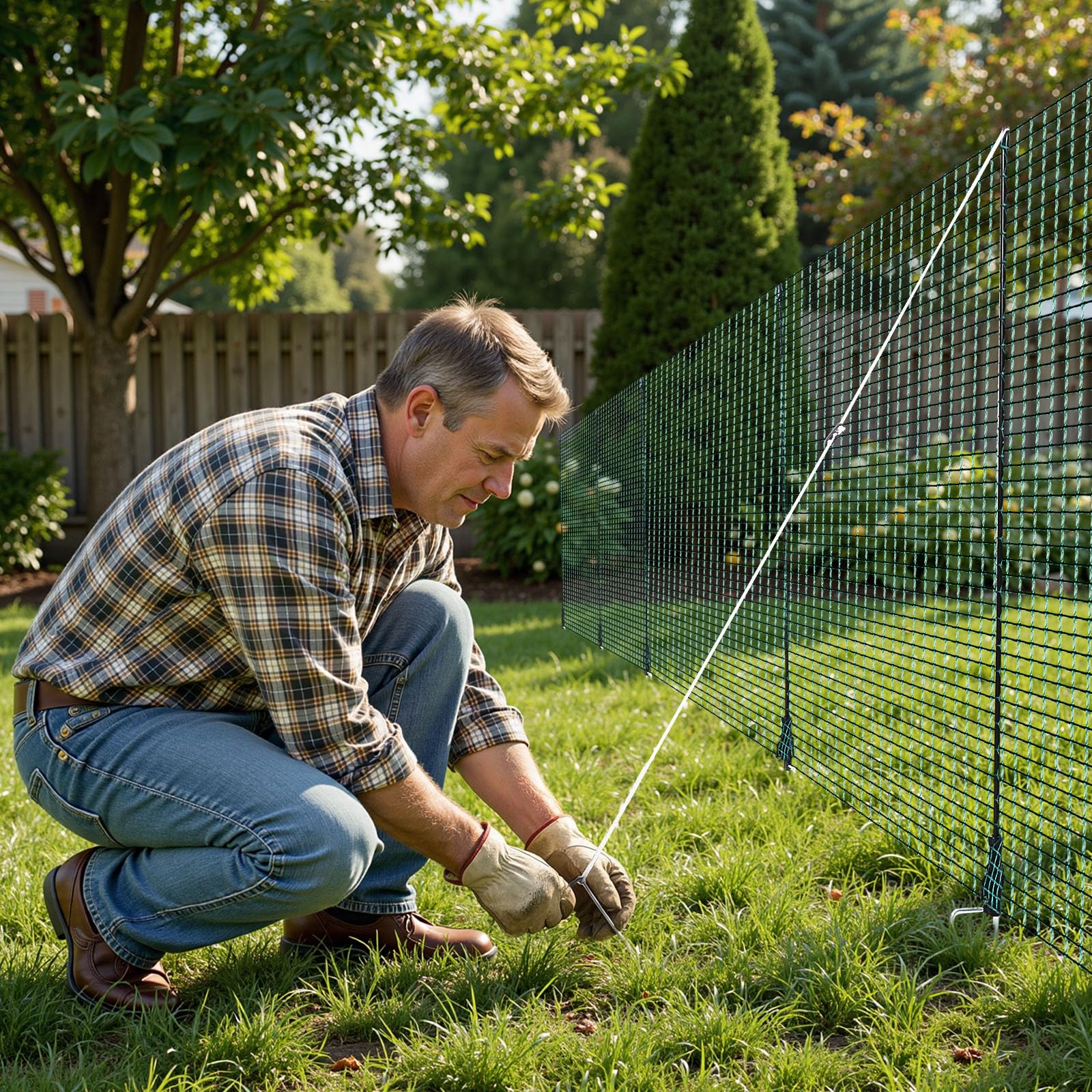 VEVOR rolled-up fence showing compact storage and easy transport benefit