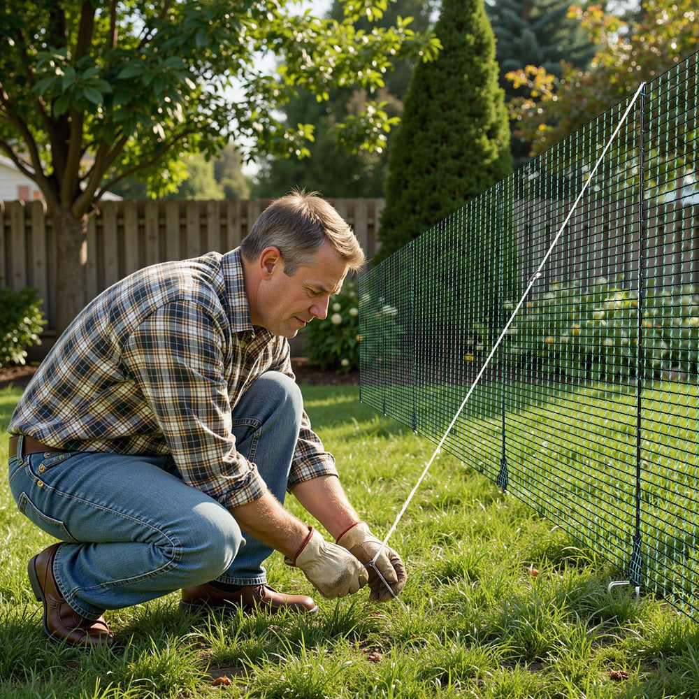 VEVOR rolled-up fence showing compact storage and easy transport benefit