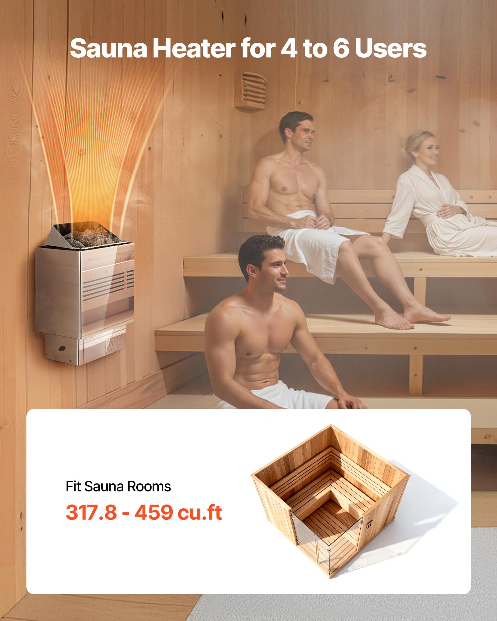 VEVOR sauna heater external control panel showing clear display for simple adjustments