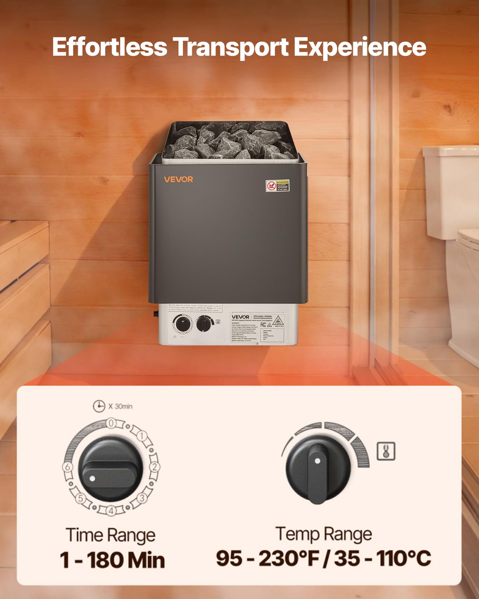 VEVOR heater stainless-steel element detail for reliable even heating