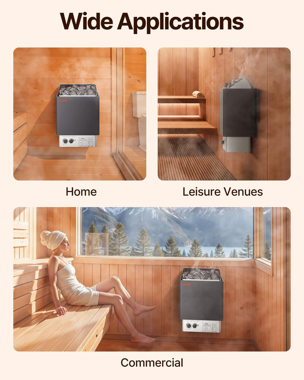 VEVOR heater lifestyle relaxation scene enabling shared sauna sessions
