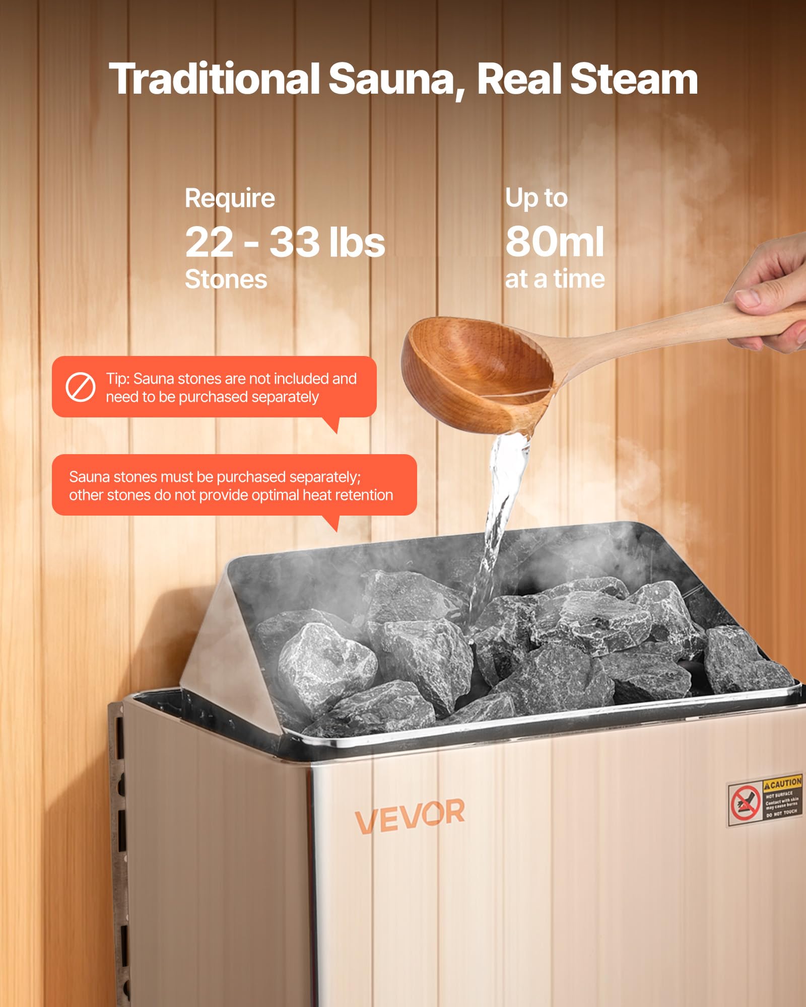 VEVOR heater next to bench showing scale and space-saving design