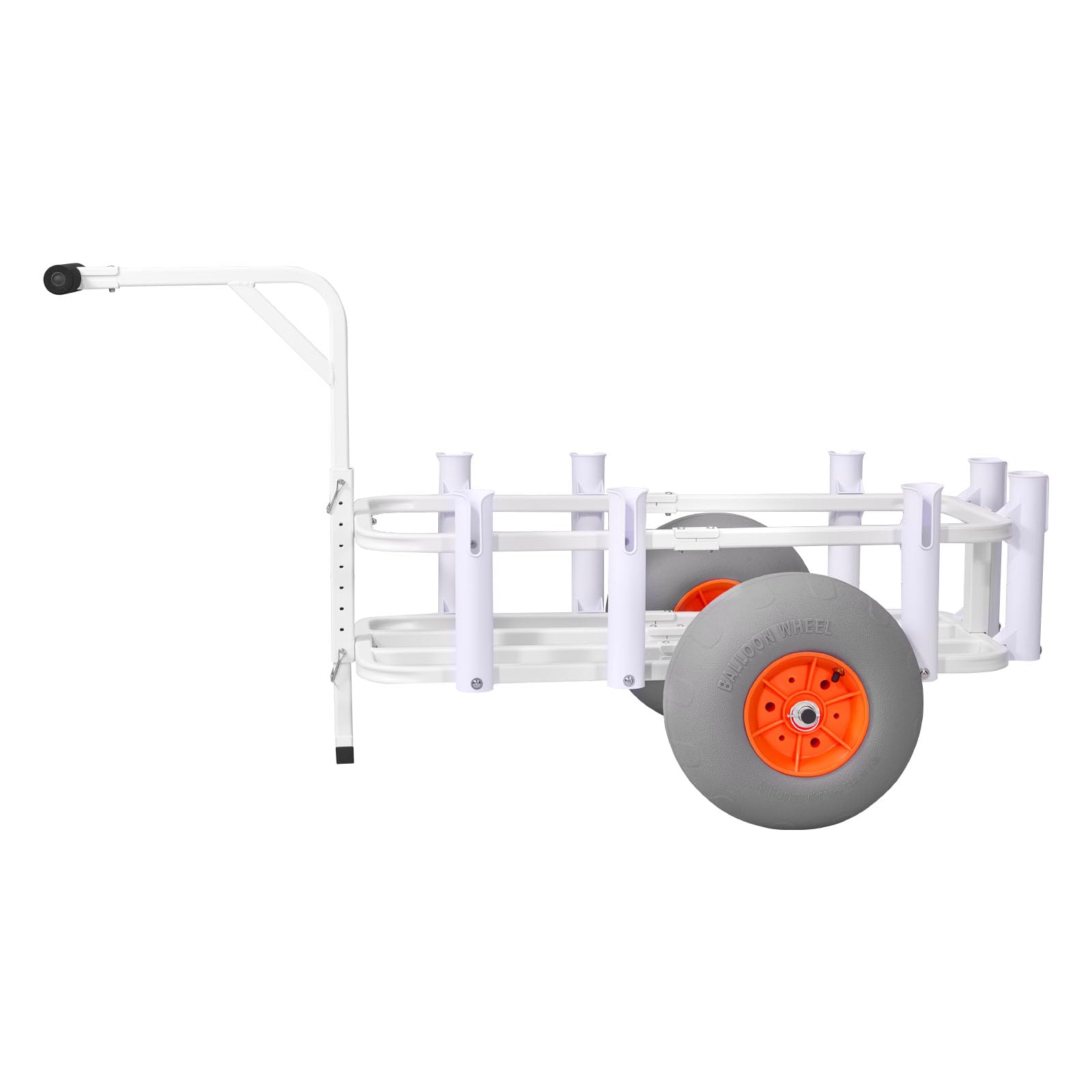 VEVOR cart beside cooler showing size and 300 lb carrying capacity