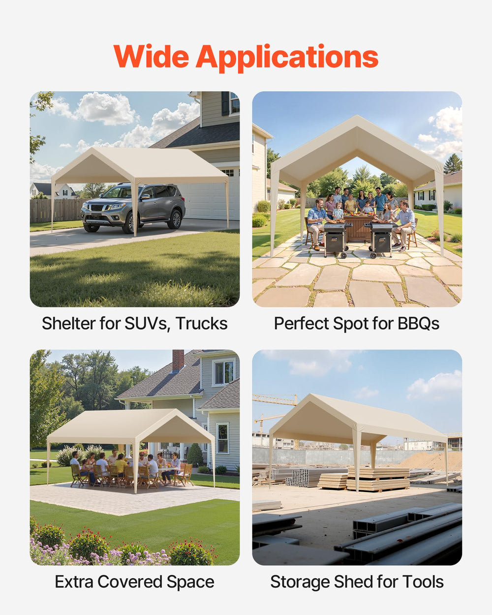 VEVOR canopy size compared to person for quick scale and fit reference