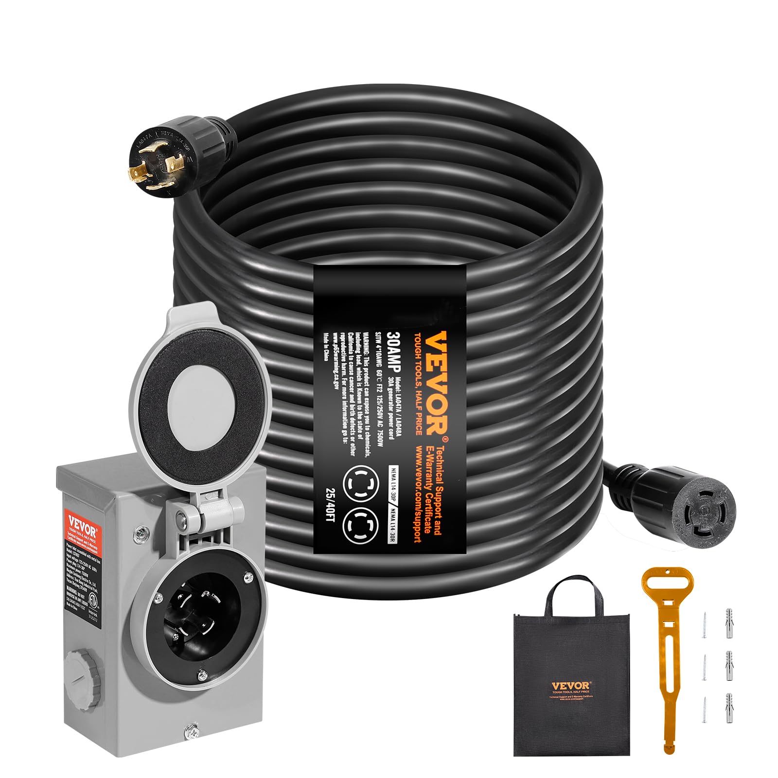 VEVOR cord next to ruler showing length and scale for installation planning