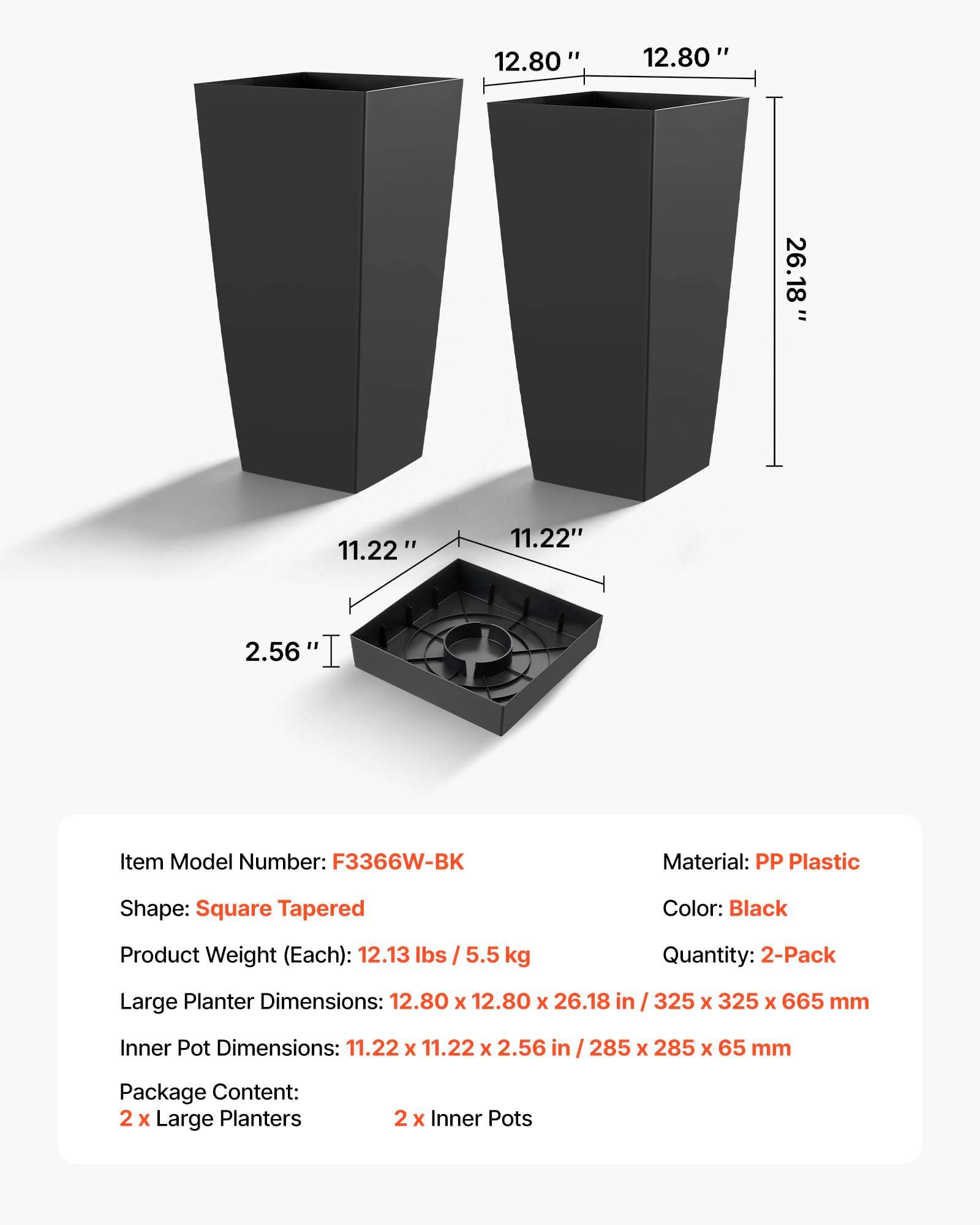VEVOR planter beside chair to show scale and outdoor placement benefit