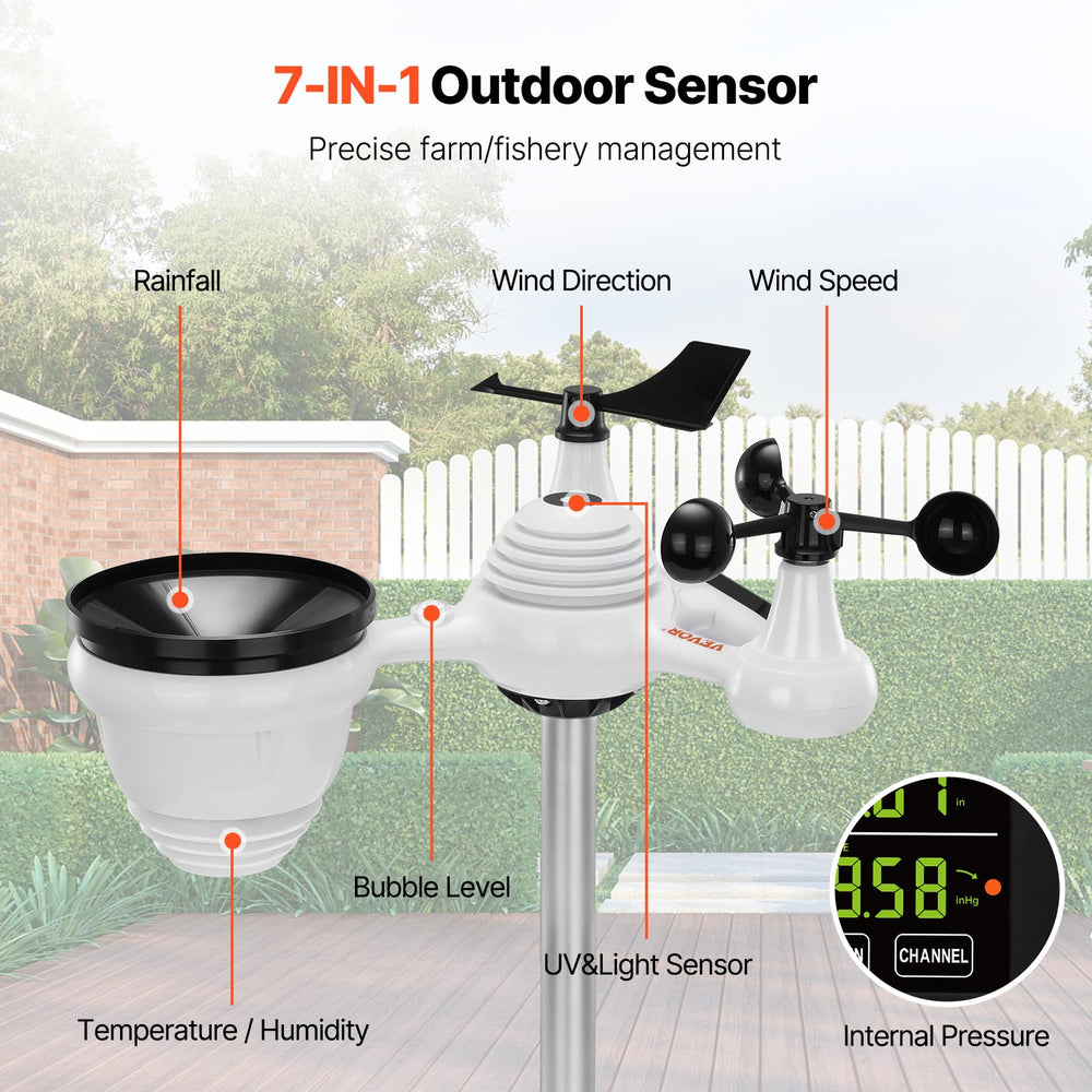 VEVOR 7-in-1 outdoor sensor full assembly built for multi-parameter monitoring