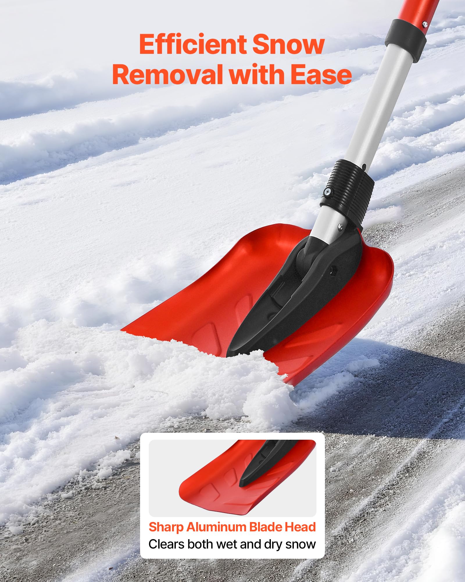 VEVOR shovel folded compact for easy storage and transport benefit