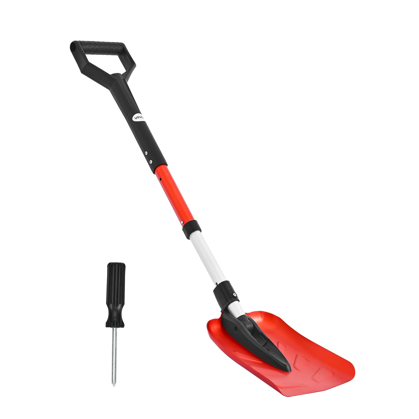VEVOR shovel on campsite showing practical winter tool for outdoor trips