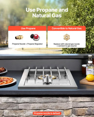VEVOR stainless steel cover closed protecting burner from wind and debris outdoors
