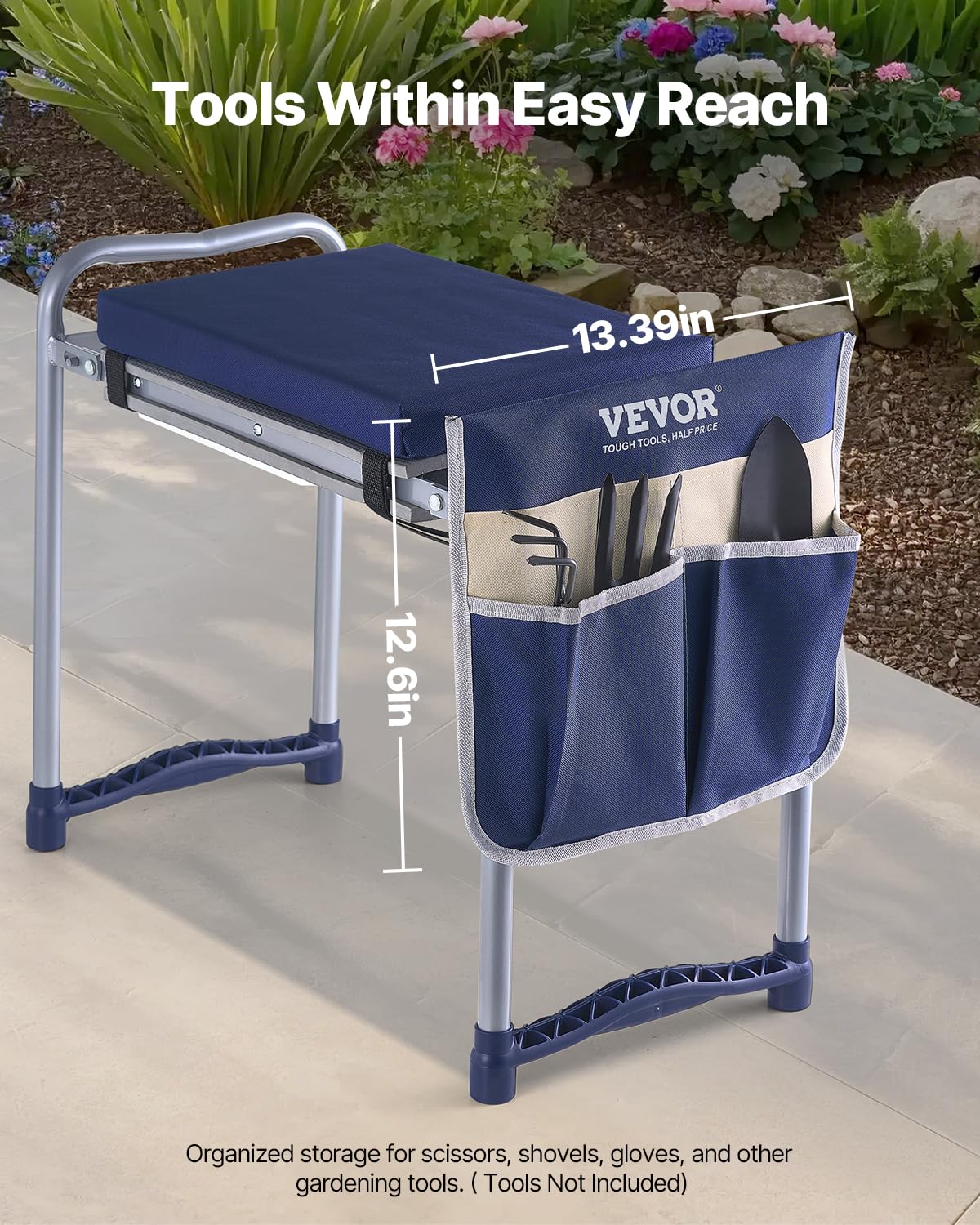 VEVOR side frame detail highlighting thickened steel tubing for durable support
