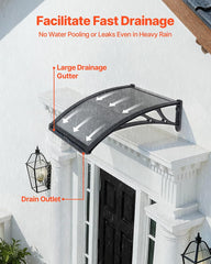 VEVOR side profile showing drainage channel directing water away
