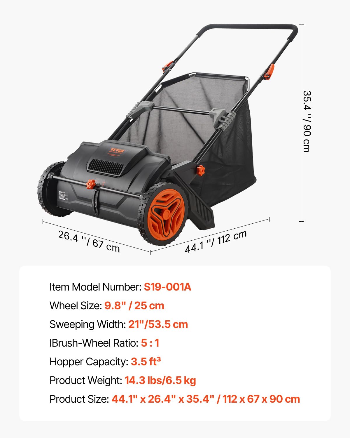 VEVOR folded side profile stored upright to save shed or garage space