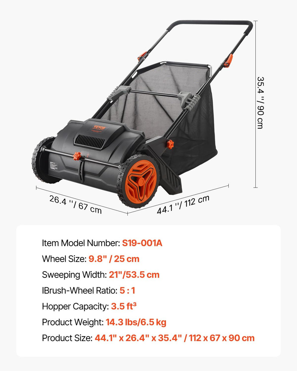 VEVOR folded side profile stored upright to save shed or garage space
