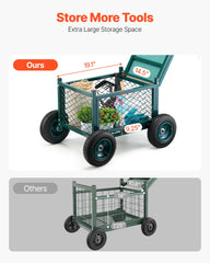 VEVOR side profile with extended handle demonstrating easy upright pulling
