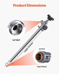 VEVOR close-up of internal valve seat and stem, demonstrating freeze-proof drainage benefit