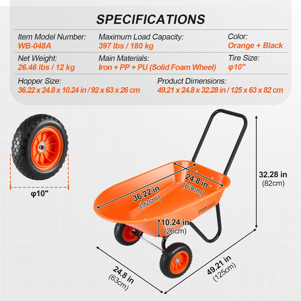 VEVOR beside gardener for size comparison showing scale and ergonomic handling advantage