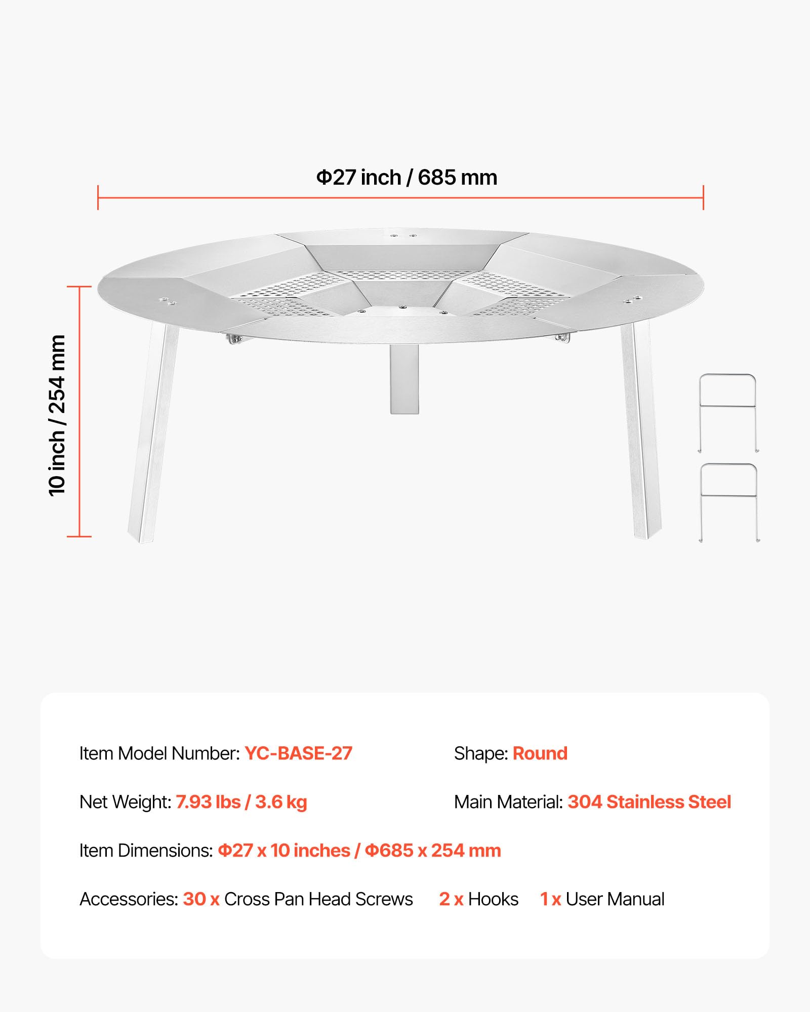 VEVOR size comparison beside chair showing scale and portability benefit