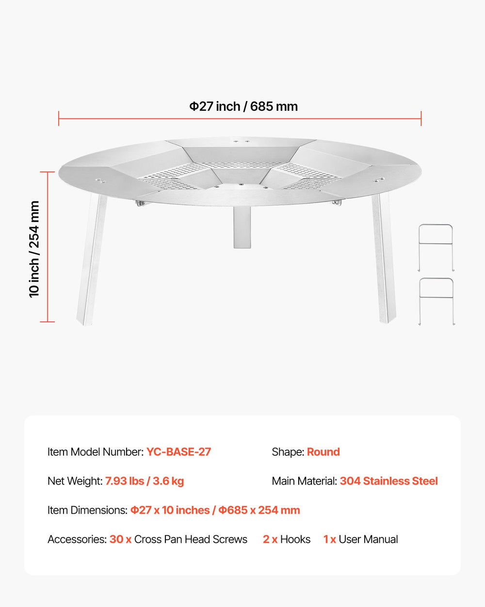 VEVOR size comparison beside chair showing scale and portability benefit