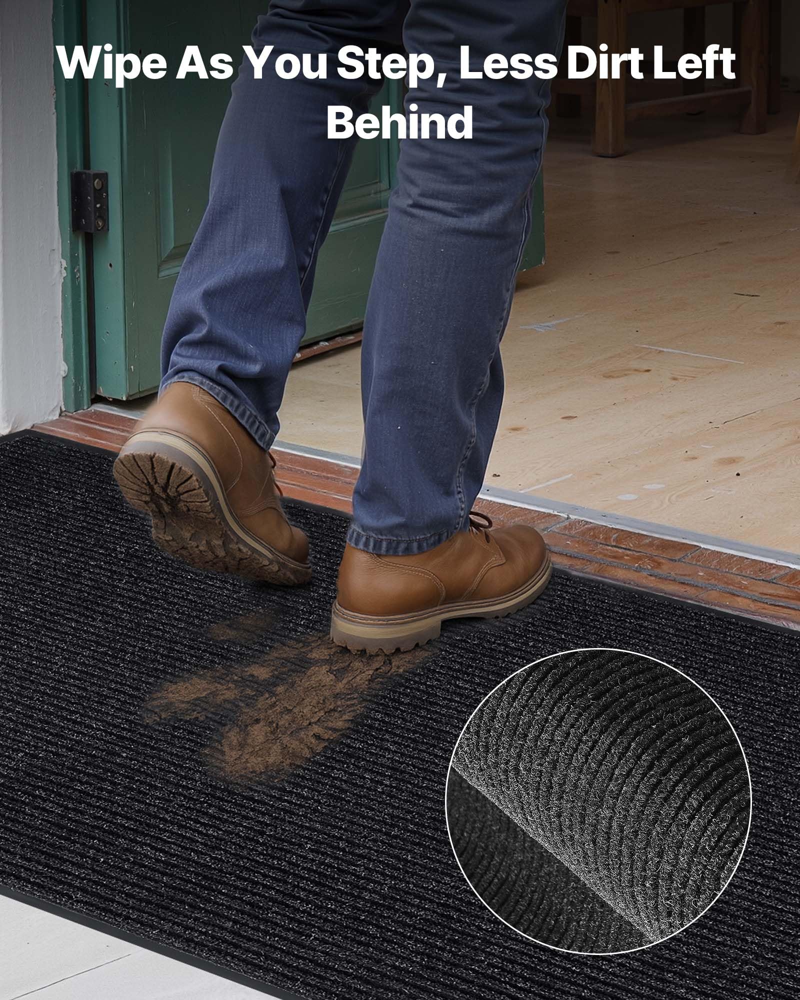 VEVOR mat next to door shows full 6x4 ft coverage