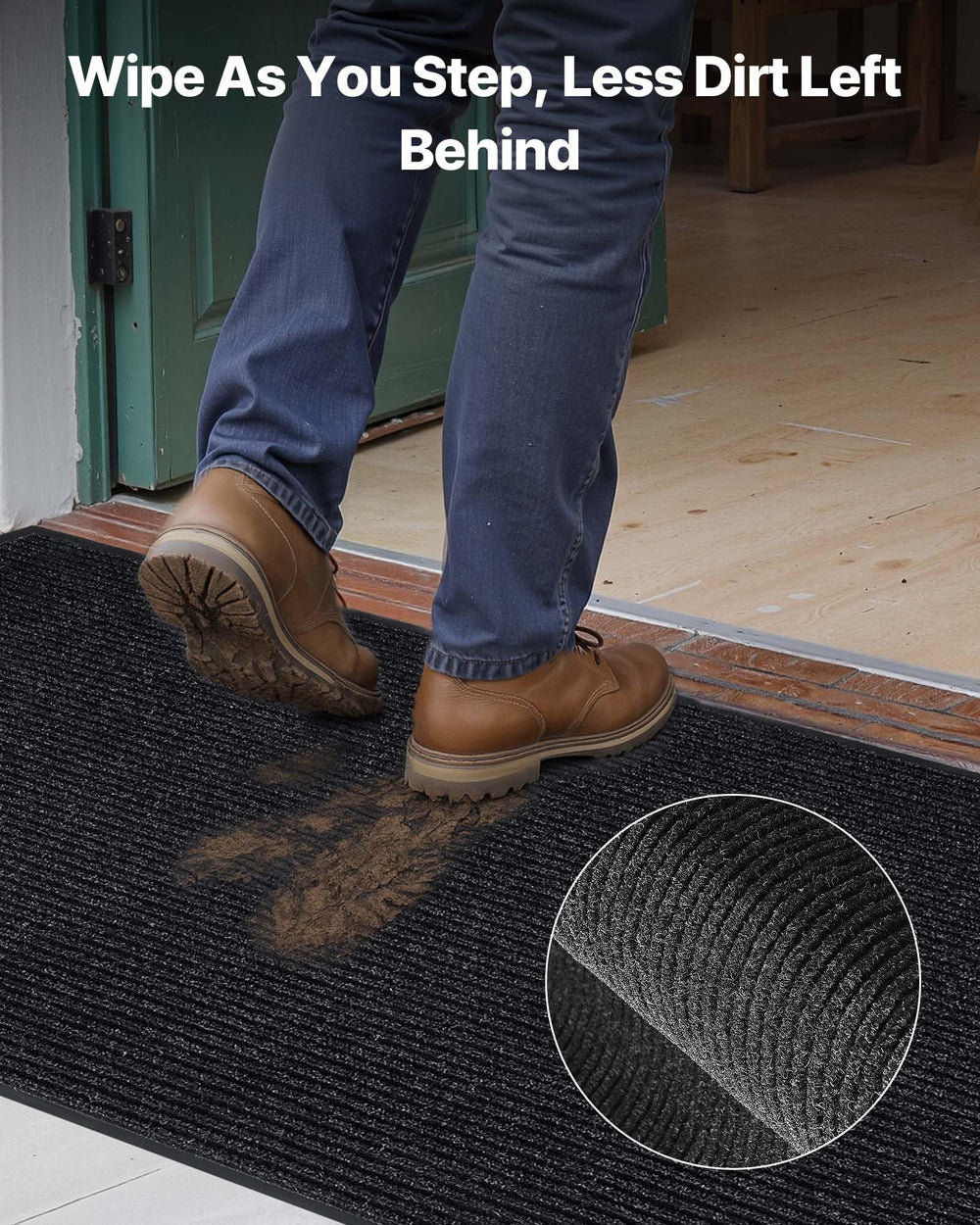 VEVOR mat next to door shows full 6x4 ft coverage