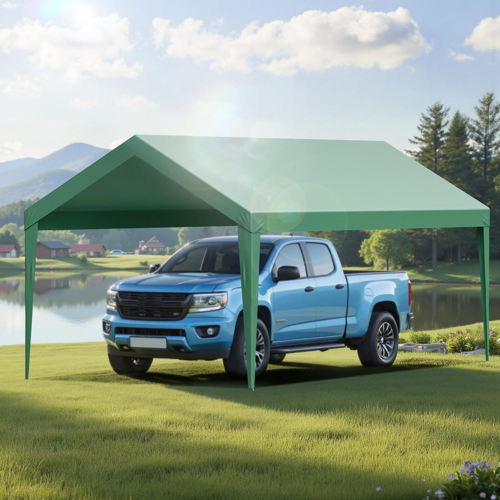 VEVOR canopy size comparison with car to show 10x20 scale coverage