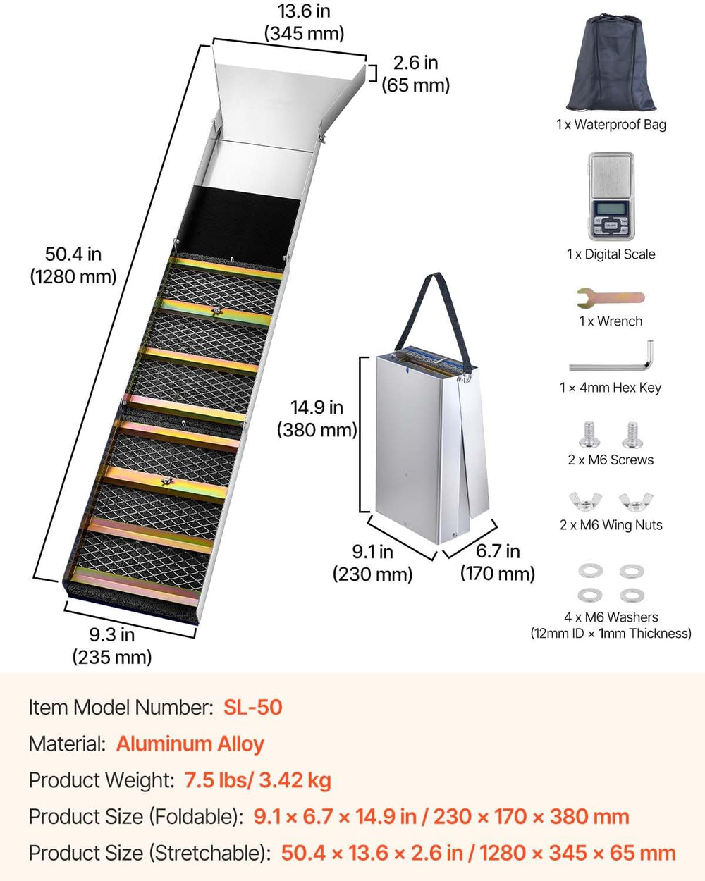 VEVOR sluice box packed in backpack for lightweight carry benefit