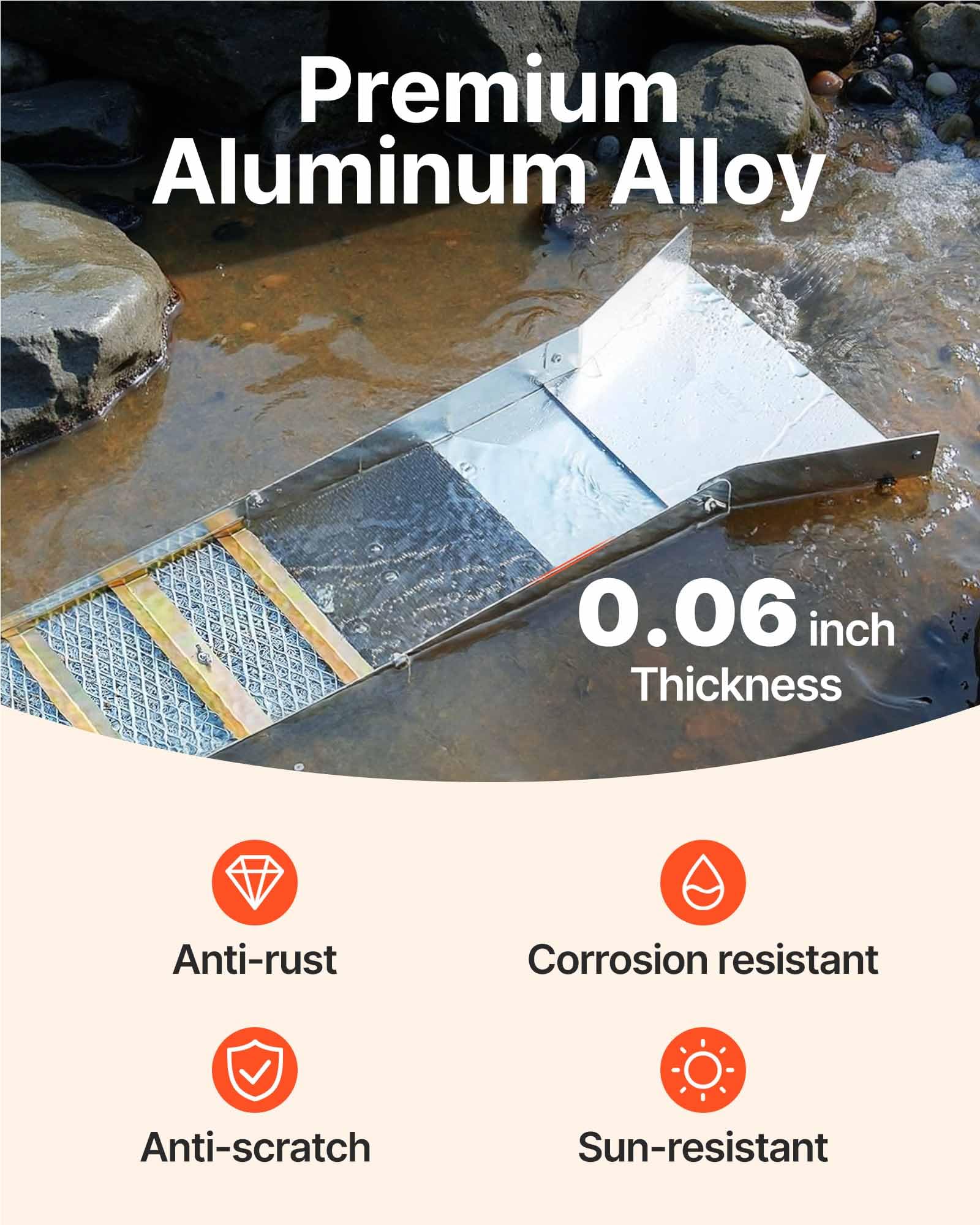 VEVOR folded compact sluice box for easy transport and storage benefits