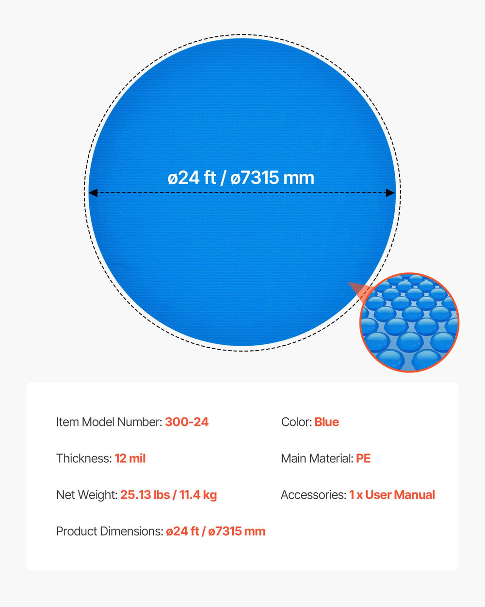 VEVOR folded solar cover compact for easy storage and transport benefit