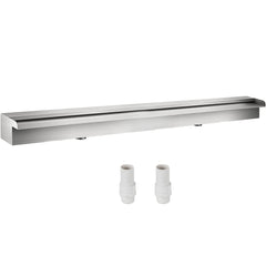 VEVOR front view of spillway showing full 59.1" width and polished finish, highlights elegance