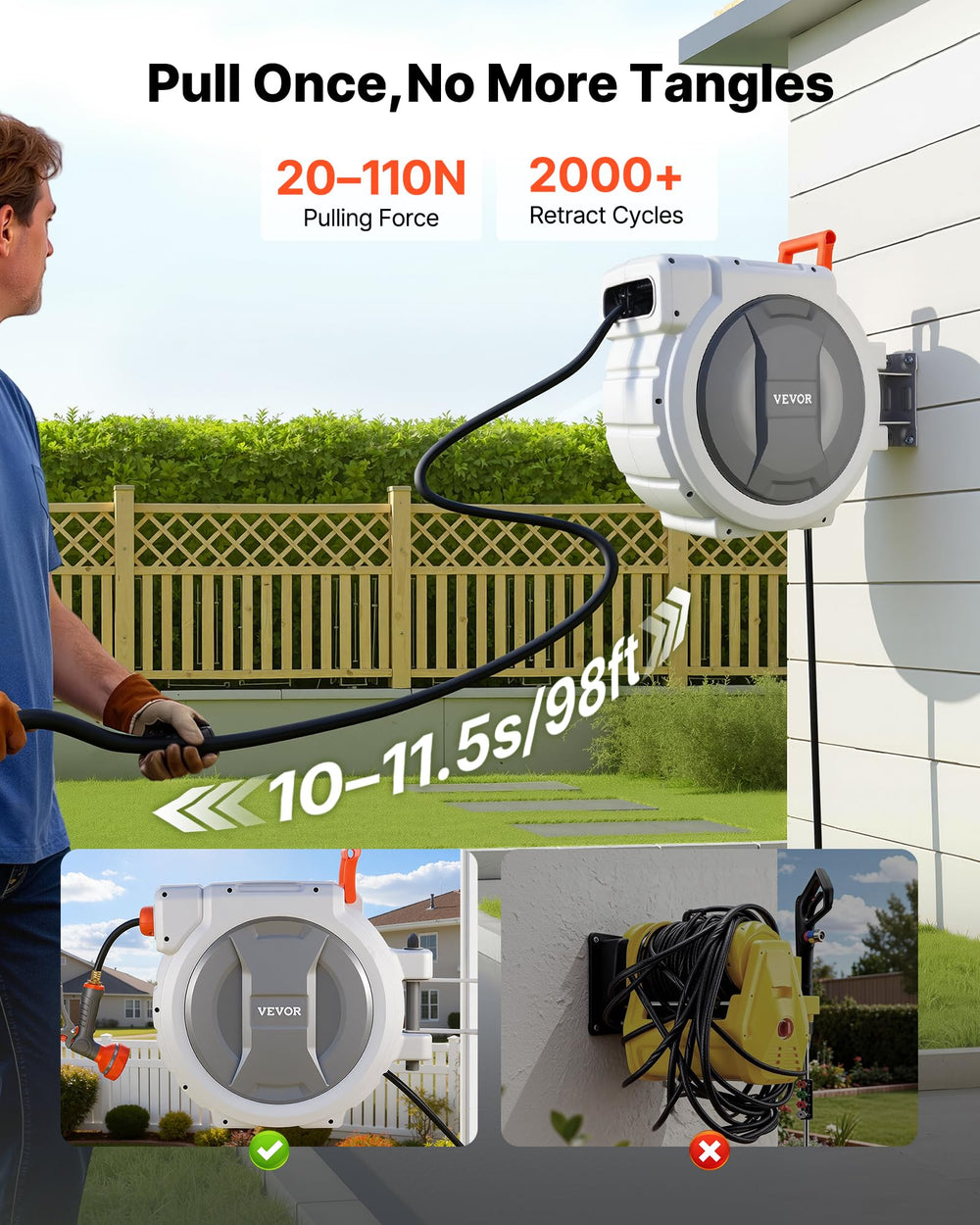 VEVOR nine-function spray nozzle demonstrating versatile watering settings