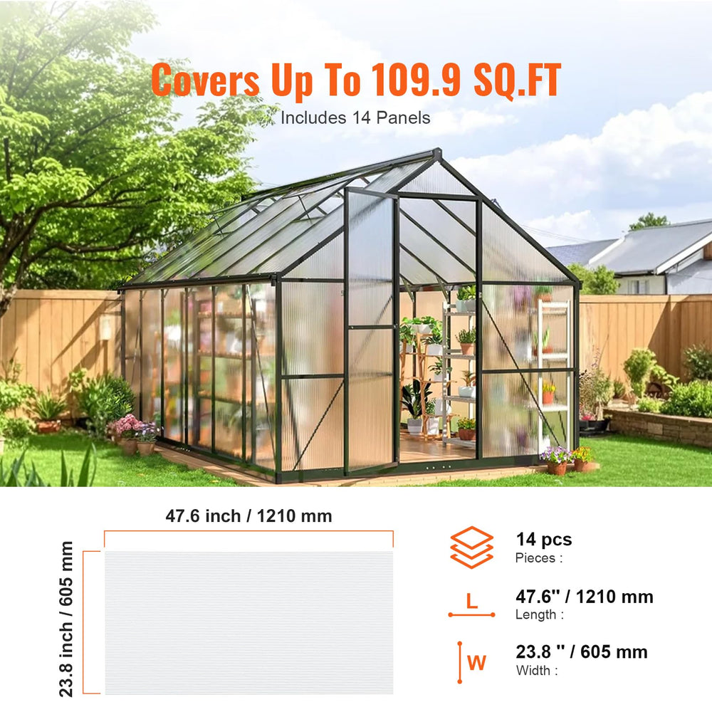 VEVOR stacked panels showing 0.16 inch thickness for durability