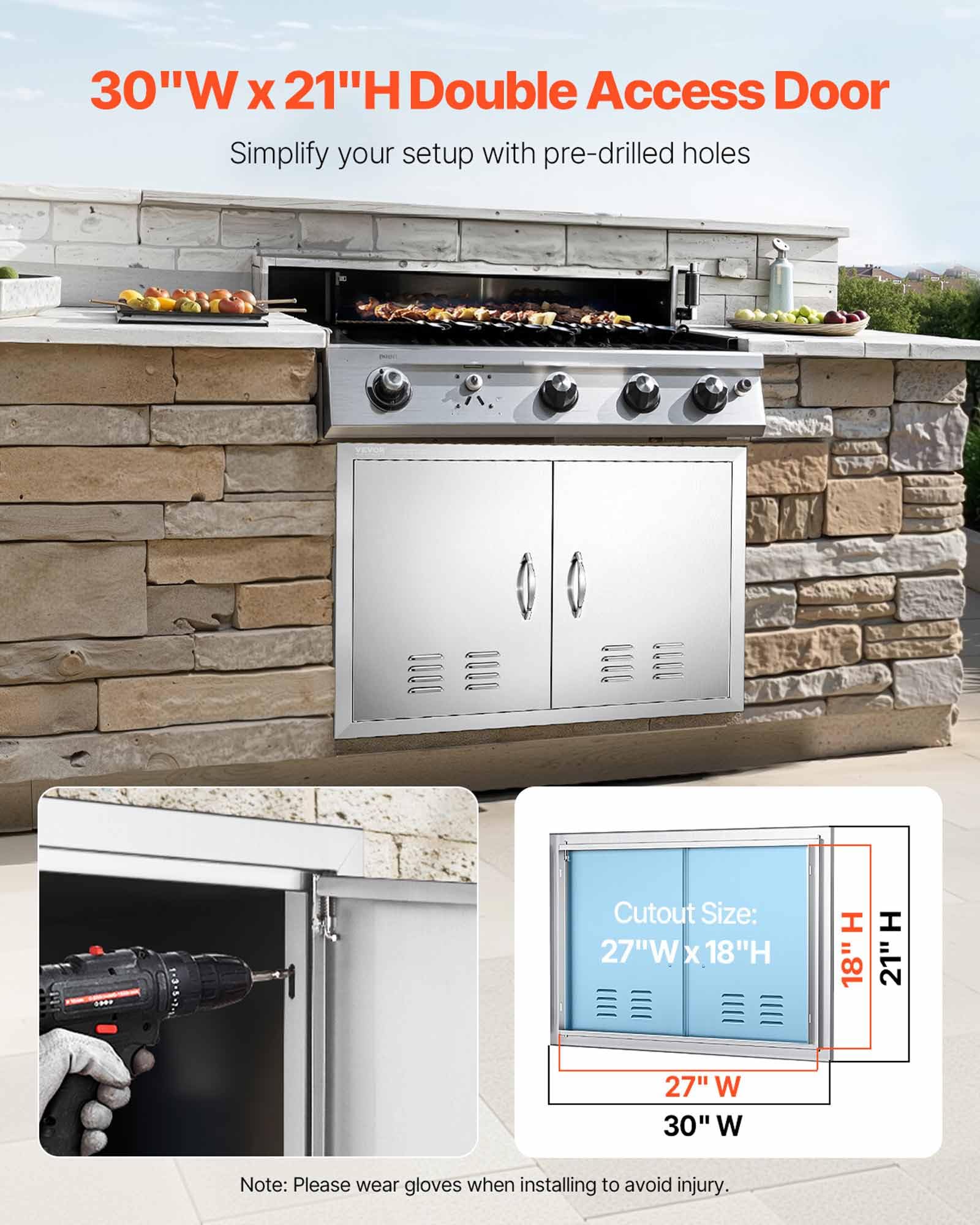 VEVOR close-up of seamless frame highlights corrosion resistance and durable build