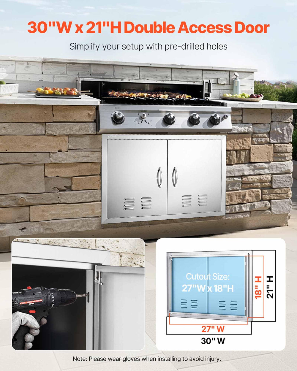 VEVOR close-up of seamless frame highlights corrosion resistance and durable build