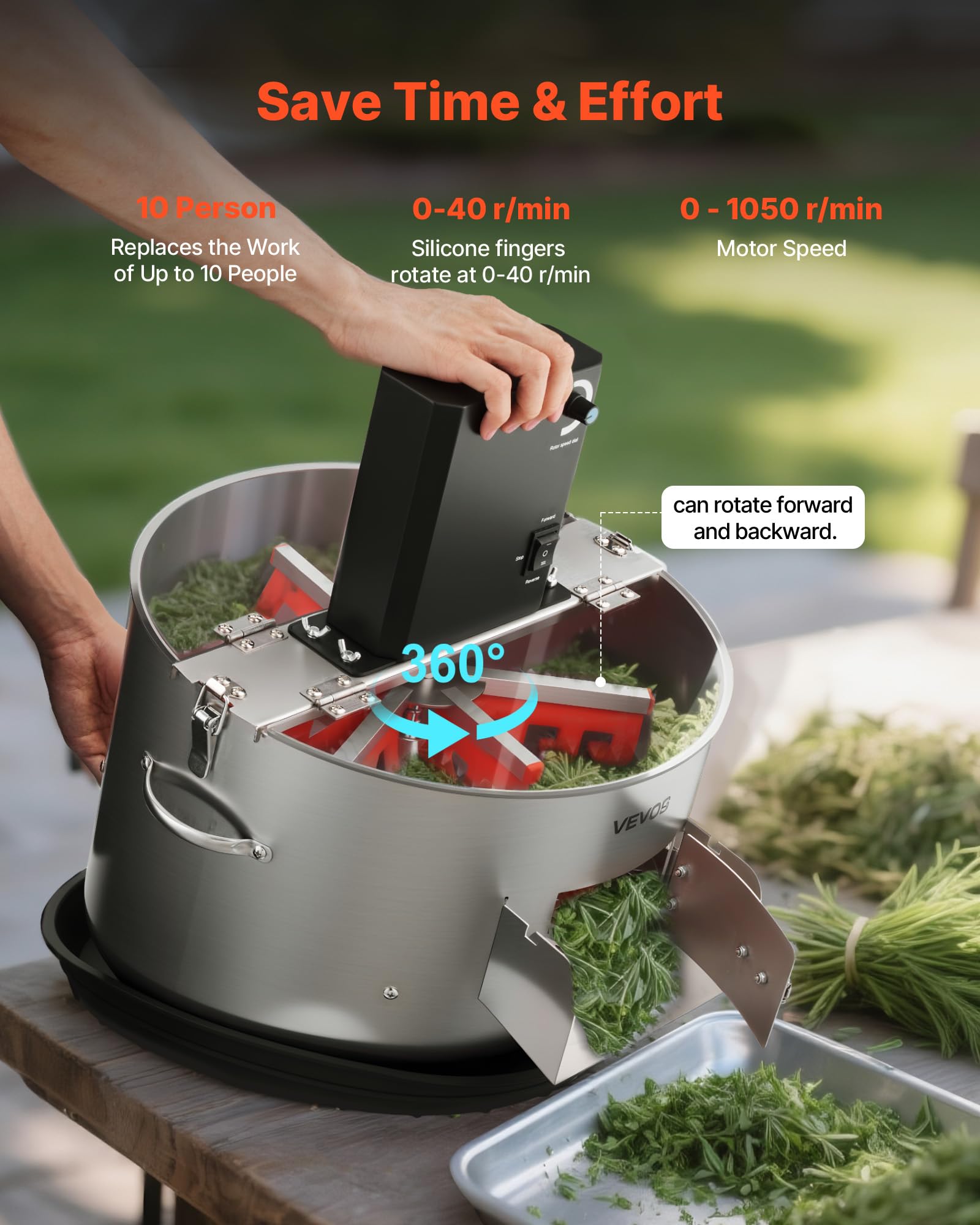 VEVOR stainless steel blades close-up for precise cuts and durability