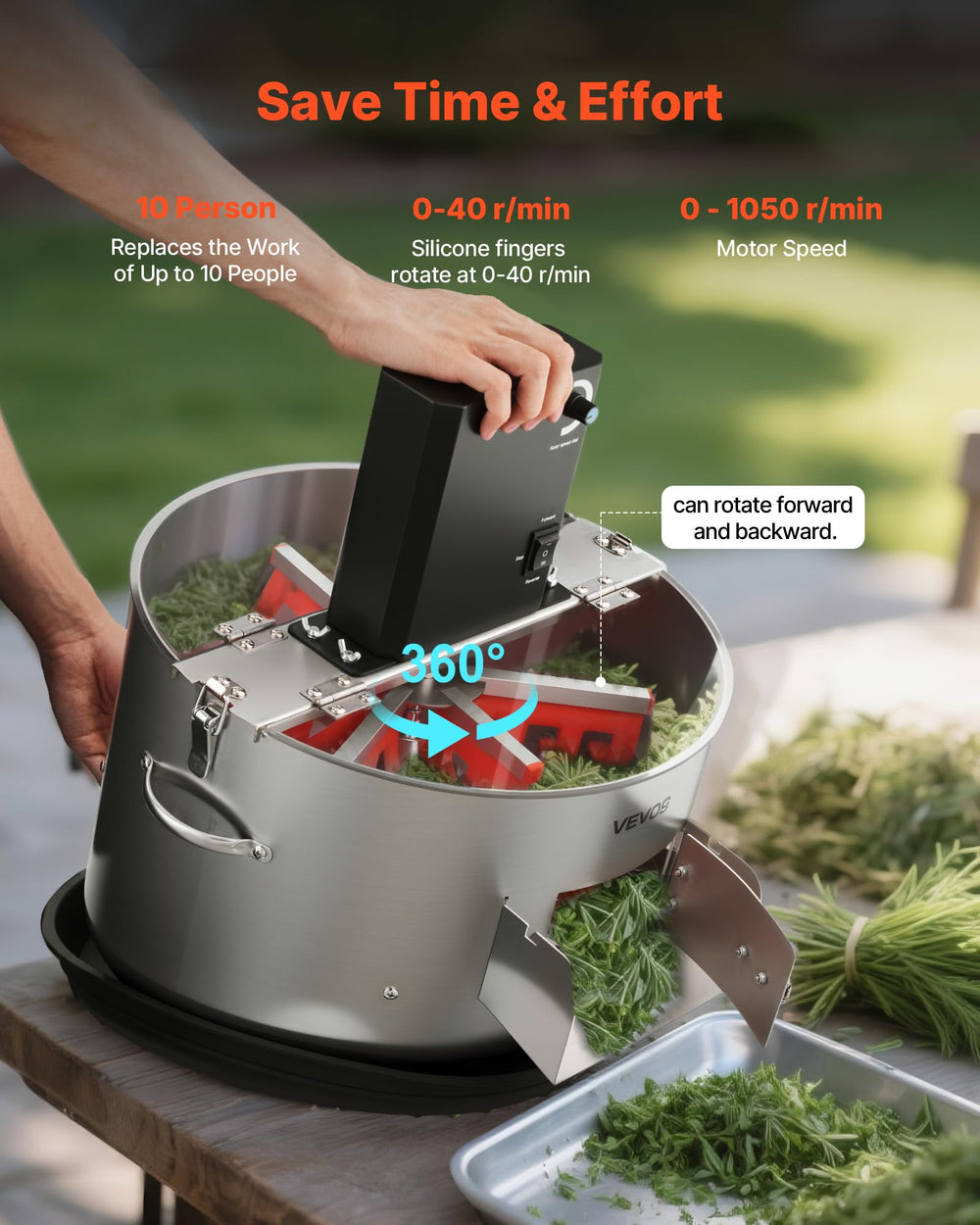 VEVOR stainless steel blades close-up for precise cuts and durability