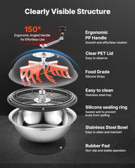 VEVOR close-up of sharp stainless steel blades for clean, efficient cuts