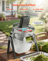 VEVOR stainless steel bowl top view highlighting corrosion resistance and simple cleaning