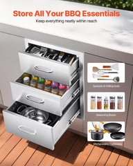 VEVOR brushed stainless steel close-up highlighting easy-to-clean surface