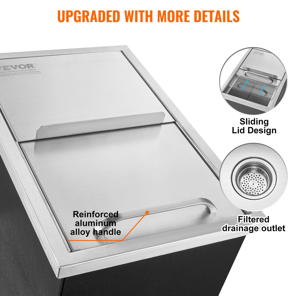VEVOR welded stainless interior detail for hygienic, leak-resistant performance