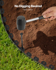 VEVOR stake inserted in pre-molded hole showing secure anchoring benefit