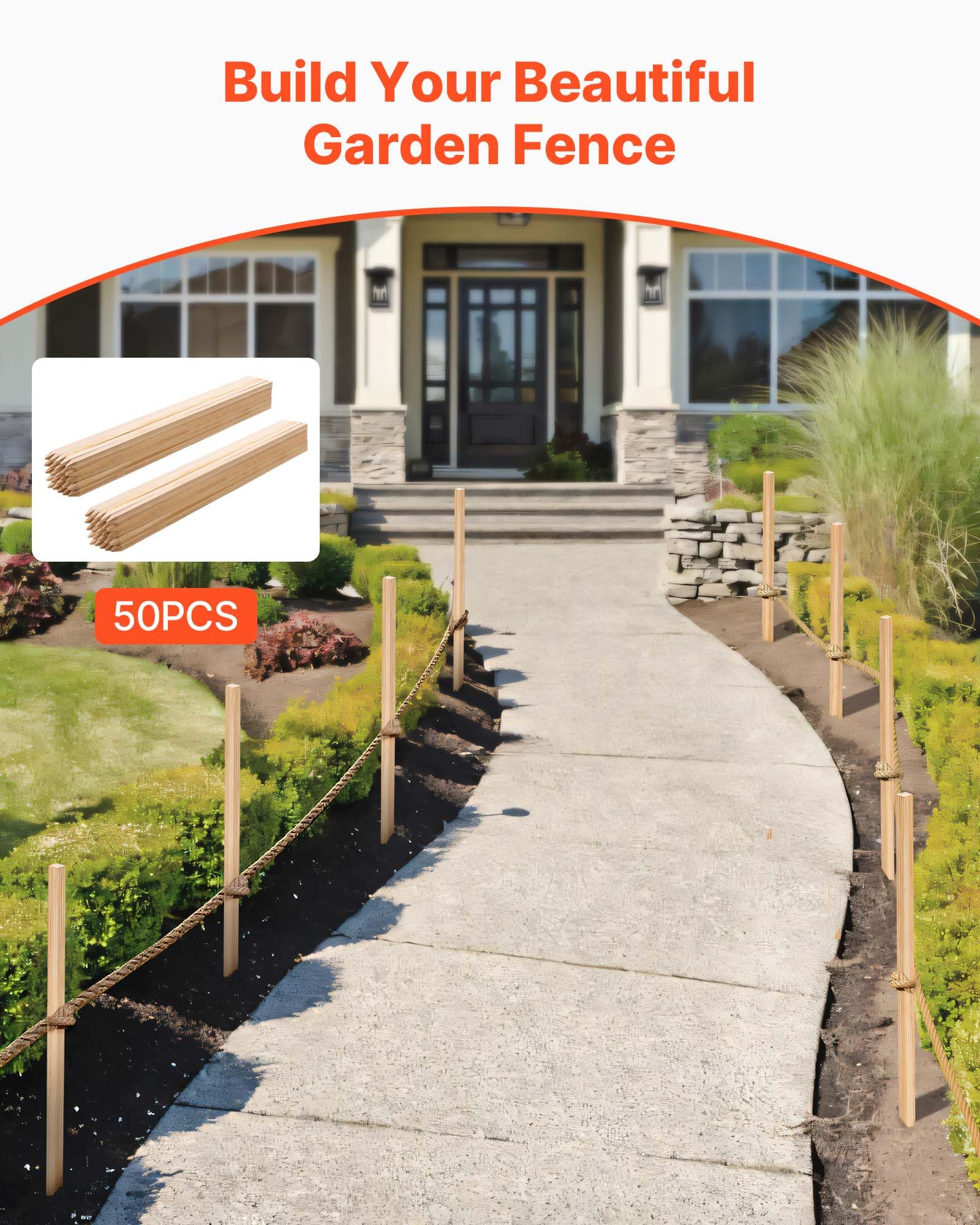 VEVOR sharp tapered point close-up for easy soil insertion benefit