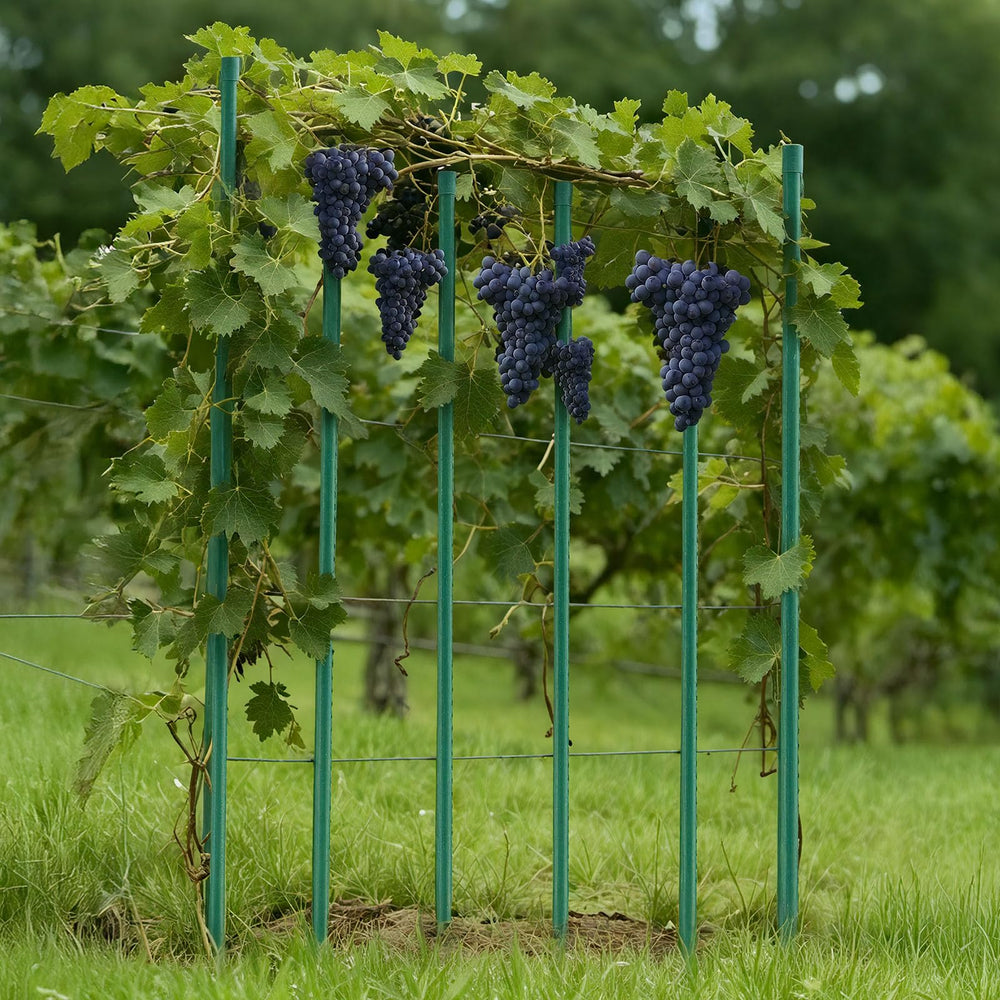 VEVOR removed and stacked stakes showing easy cleaning, compact storage, and reuse