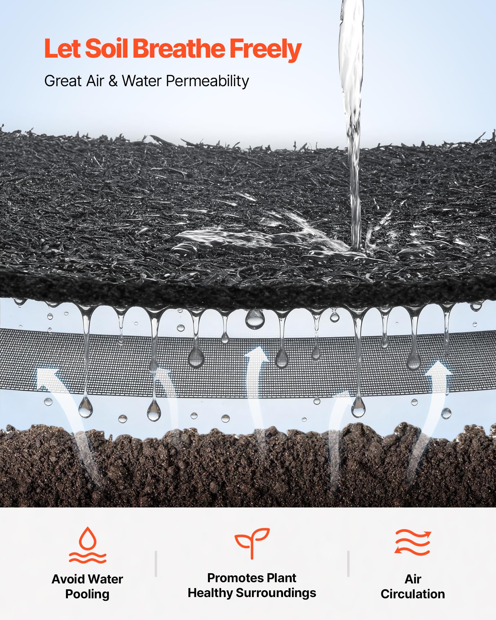 VEVOR ground stakes and fastening detail demonstrating easy secure installation