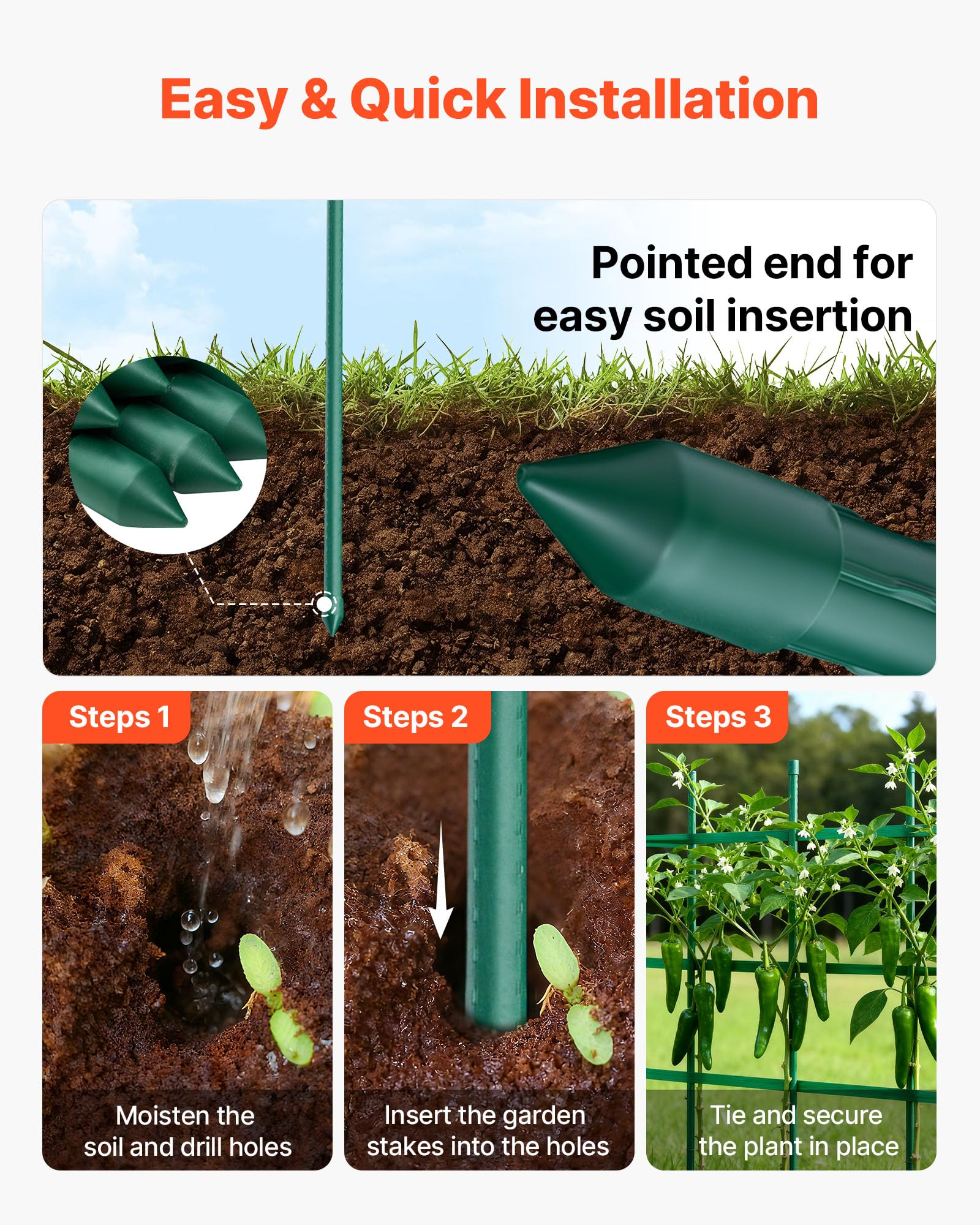 VEVOR anti-slip bumps detail helping vines grip and climb naturally