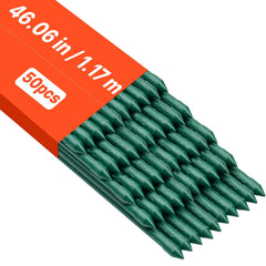 VEVOR stakes front packaging showing 50-pack and stake length for bulk support