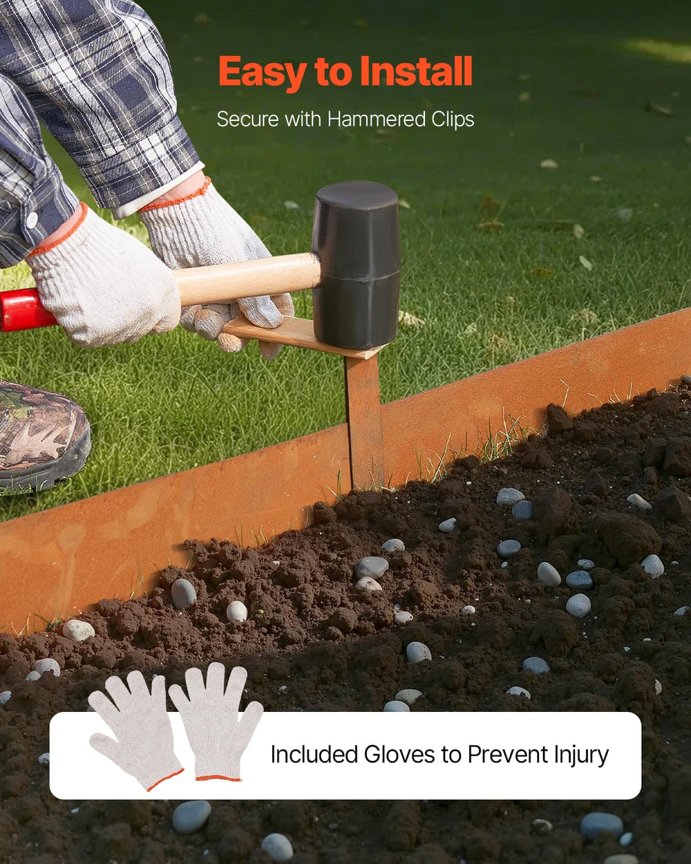 VEVOR joined seam with clip showing secure connection benefit